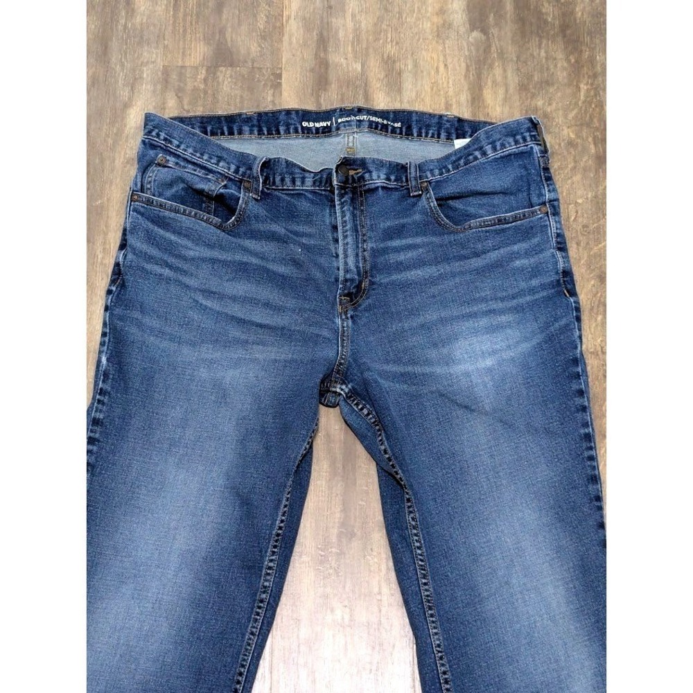 Old Navy Mens Boot-Cut Jeans 40x32 Dark Wash Blue Denim Pants Regular Fit - Picture 2 of 10